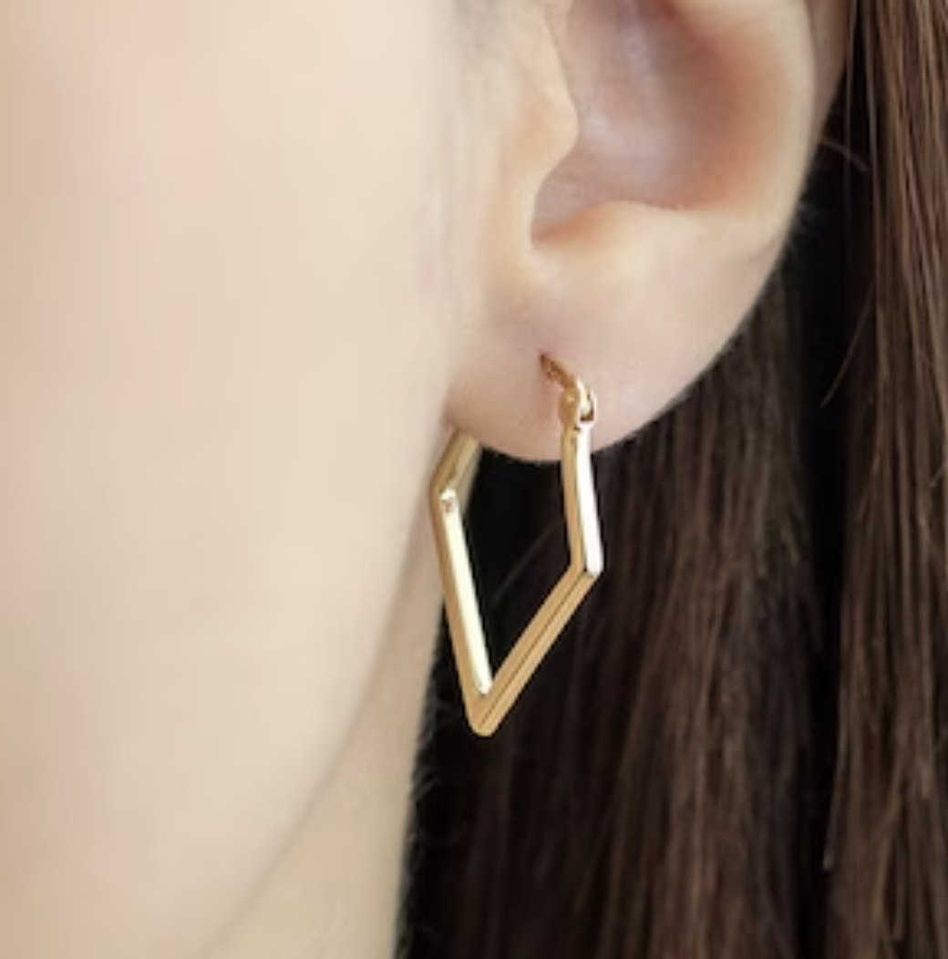 Chic Simplicity Triangle Hoop Earrings