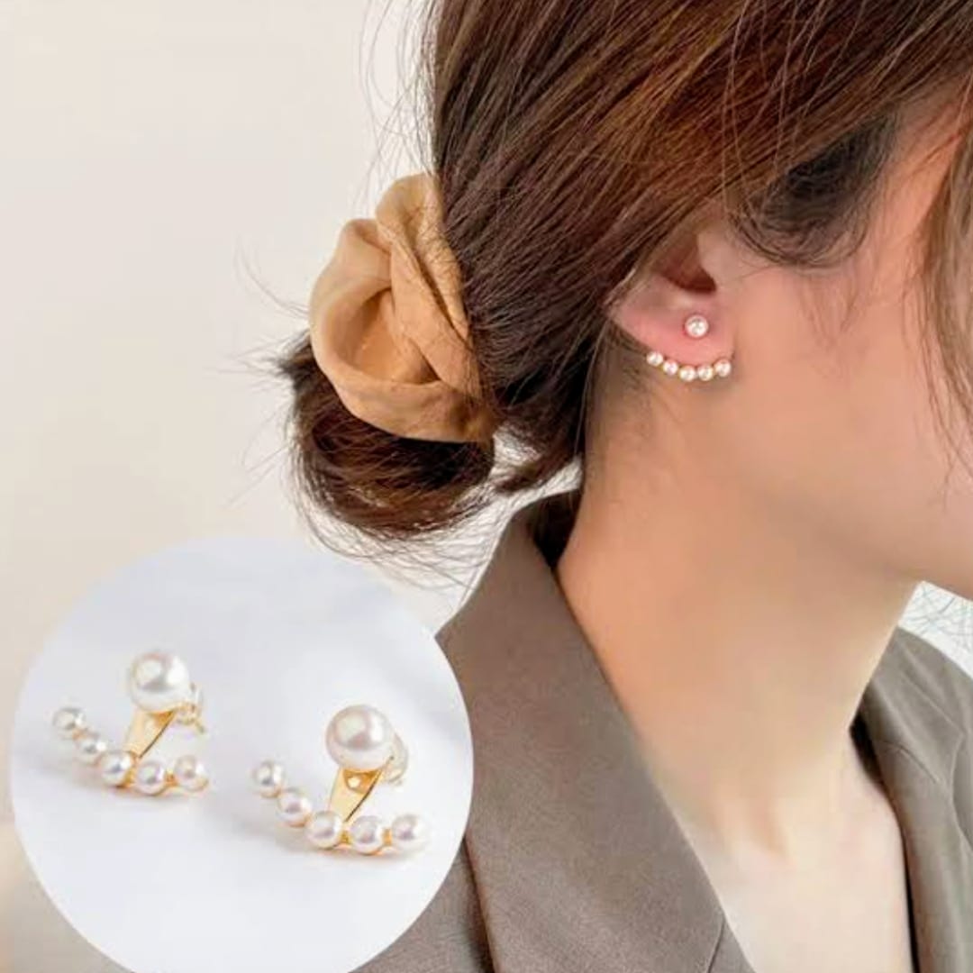 Elegant Two in One Pearl Earrings