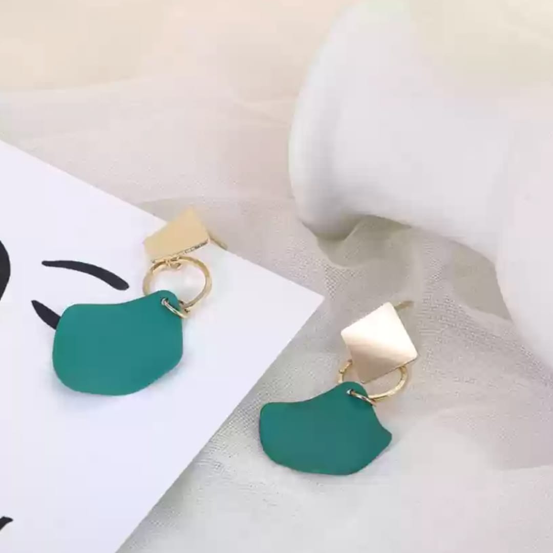 Walk the ramp Green Drop Earrings