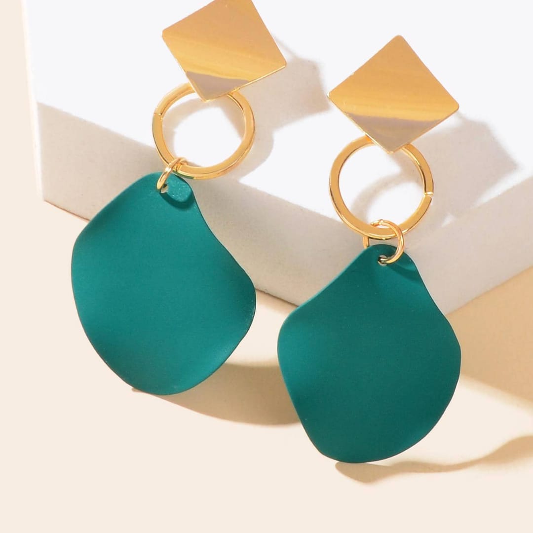 Walk the ramp Green Drop Earrings