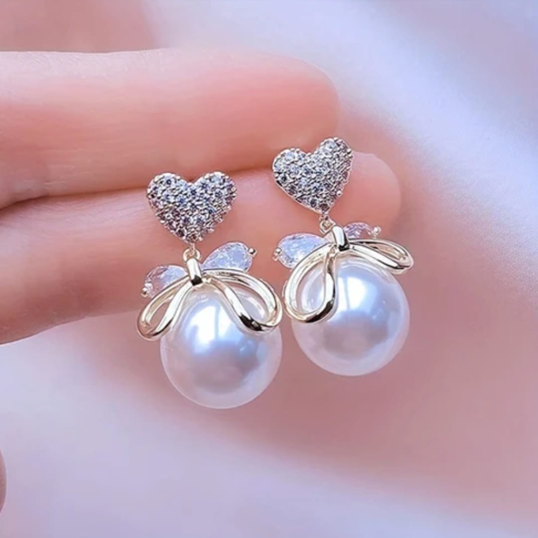 A Touch of Bow Pearl Earrings