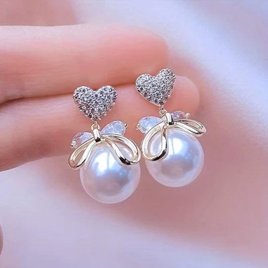 A Touch of Bow Pearl Earrings